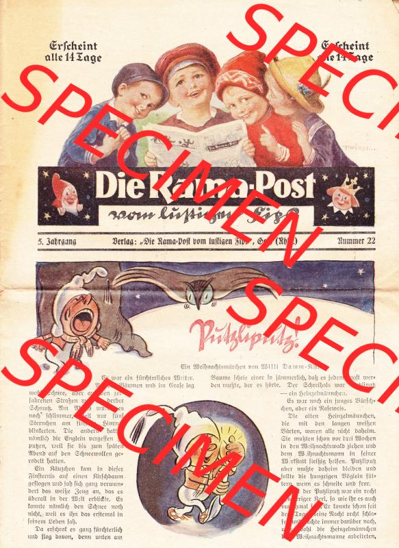Die Rama-Post vom lustigen Fips, 1929, 1930, 5. Jahrgang, Nr. 22, Pützlipütz, Willi Damm - Kistritz, Seite 169. Die Digitalen JPG-Bilder... Sammlung