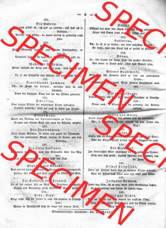 Morgenblatt 1832, 4 Januar, Nr. 2, Seite 8, Literatur-Blatt. Das Digitale Bild / Foto der relativ wertvollen „Morgenblatt für gebildete Stände“-Zeitschrift... Sammlung