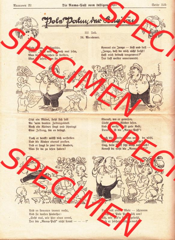 Die Rama-Post vom lustigen Fips, 1929, 1930, 5. Jahrgang, Nr. 22, Pützlipütz, Willi Damm - Kistritz, Seite 175. Die Digitalen JPG-Bilder... Sammlung