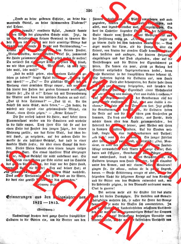 Morgenblatt für gebildete Leser 1845, Dienstag, 3. Juni, Nr. 132, Seite 526, Die Perlen der See Fortsetzung und Erinnerungen aus den Kriegsjahren 1812-1815.... Sammlung