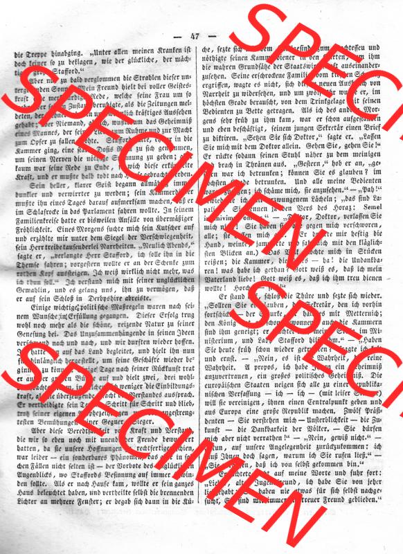 Morgenblatt 1832, Sonnabend, 14 Januar, Nr. 12, Seite 47, Der Politiker (Fortsetzung). Das Digitale Bild / Foto der relativ wertvollen „Morgenblatt... Sammlung