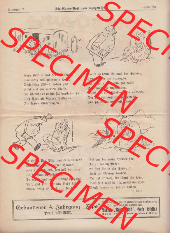 Die Rama-Post vom lustigen Fips, 1929, 1930, 5. Jahrgang, Nr. 3, Seite 23, Wintergeschichte. Die Digitalen JPG-Bilder der digitalisierten Zeitschrift... Sammlung