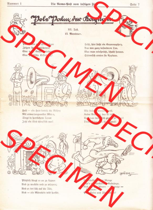 Die Rama-Post vom lustigen Fips, 1929, 1930, 5. Jahrgang, Nr. 1 Seite 7, Comic-Zeichnung. Die Digitalen JPG-Bilder der digitalisierten Zeitschrift Die... Sammlung