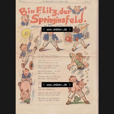 Die Rama-Post vom lustigen Fips, 1929, 1930, 5. Jahrgang, Nr. 7, Seite 53, Bin Flitz, der Springinsfeld. Die Digitalen JPG-Bilder der digitalisierten... Sammlung