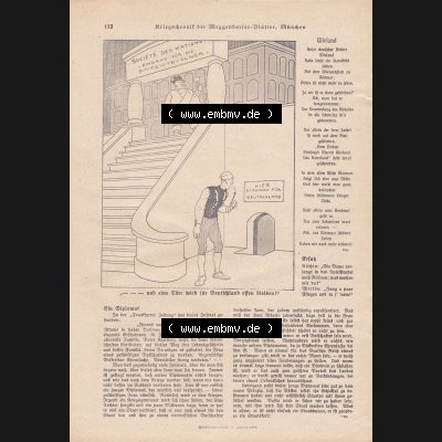Meggendorfer-Blätter 1919, Nr. 1442, vom 15. August 1919 Seite 112, Ein Diplomat, Kriegschronik. Die Digitalen JPG-Bilder der digitalisierten Zeitschrift... Sammlung