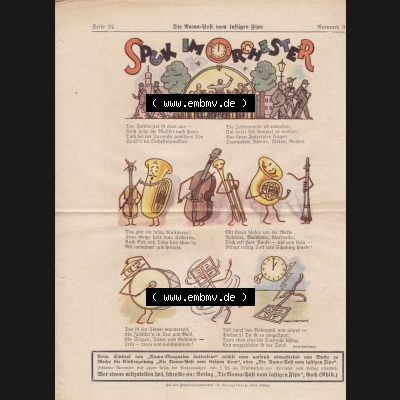 Die Rama-Post vom lustigen Fips, 1929, 1930, 5. Jahrgang, Nr. 3, Seite 24, Spuck im Orchester. Die Digitalen JPG-Bilder der digitalisierten Zeitschrift... Sammlung