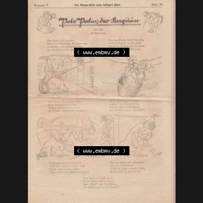 Die Rama-Post vom lustigen Fips, 1929, 1930, 5. Jahrgang, Nr. 7, Seite 55, Poln-Pohn, von Horigtöm. Die Digitalen JPG-Bilder der digitalisierten... Sammlung