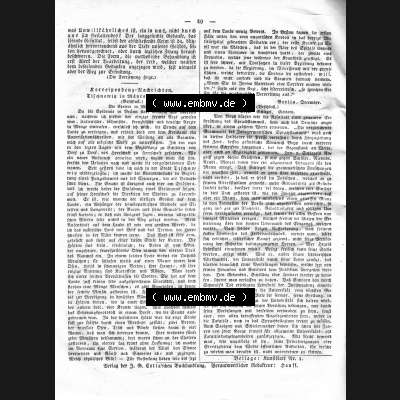 Morgenblatt 1832, Donnerstag, 12 Januar, Nr. 10, Seite 40, Korrespondenz Nachrichten. Das Digitale Bild / Foto der relativ wertvollen „Morgenblatt... Sammlung