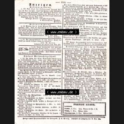 Augsburg 1832, Nro / Nr 346, Dienstag 11 Dezember, Augsburger Abendzeitung Seite 1384 (1). Die Digitalen JPG-Bilder der digitalisierten Augsburger Zeitung aus dem... Sammlung