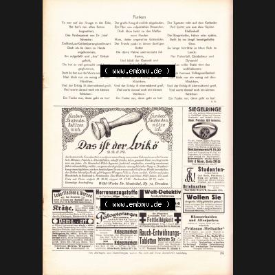 Meggendorfer-Blätter 1920, Nr. 1552, Seite 205, Funken und Werbung für Siegelringe. Die Digitalen JPG-Bilder der digitalisierten Zeitschrift „Meggendorfer-Blätter“... Sammlung