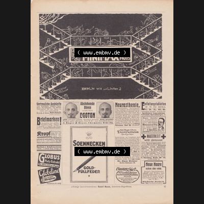 Meggendorfer-Blätter 1922, Nr. 1634, vom 20 April 1922, Seite 47, Feuer breitet sich nicht aus hast du MINIMAX im Haus. Das Digitale Bild / Foto der relativ... Sammlung