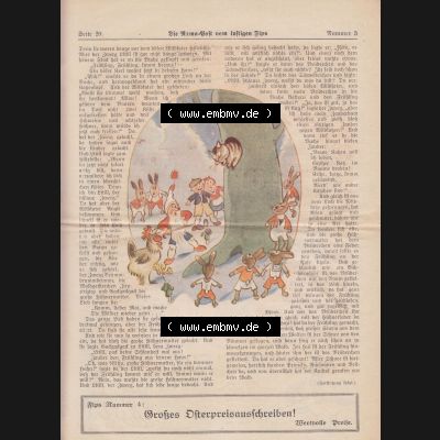Die Rama-Post vom lustigen Fips, 1929, 1930, 5. Jahrgang, Nr. 3, Seite 20, Ein Ostermärchen, Frühling. Die Digitalen JPG-Bilder... Sammlung