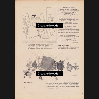 Meggendorfer-Blätter 1922, Nr. 1634, vom 20 April 1922, Seite 34, Frühling im Dorfe, Beim Stiefelputzer. Das Digitale Bild / Foto der relativ wertvollen... Sammlung