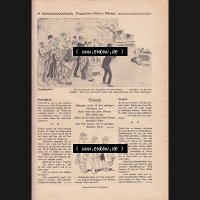 Meggendorfer-Blätter 1919, Nr. 1442, vom 15. August 1919 Seite 98, Tauschhandel, Ungenügsam, Wunsch, Vorbild. Die Digitalen JPG-Bilder... Sammlung