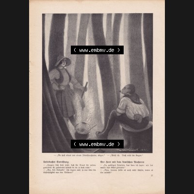 Meggendorfer-Blätter 1922, Nr. 1634, vom 20 April 1922, Seite 37, Unbedachte Entrüstung, Zeichnung, Frau und Mann. Das Digitale Bild / Foto... Sammlung