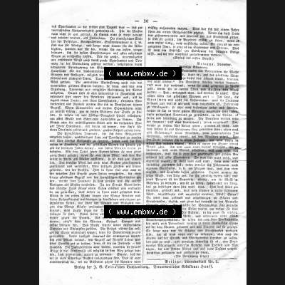 Morgenblatt 1832, 6 Januar, Nr. 5, Seite 20, Korrespondenz Nachrichten. Das Digitale Bild / Foto der relativ wertvollen „Morgenblatt für gebildete Stände“-Zeitschrift... Sammlung