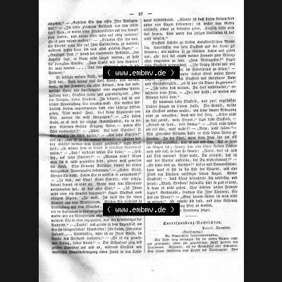 Morgenblatt 1832, Montag, 9 Januar, Nr. 7, Seite 27, Fortsetzung Korrespondenz Nachrichten. Das Digitale Bild / Foto der relativ wertvollen „Morgenblatt... Sammlung