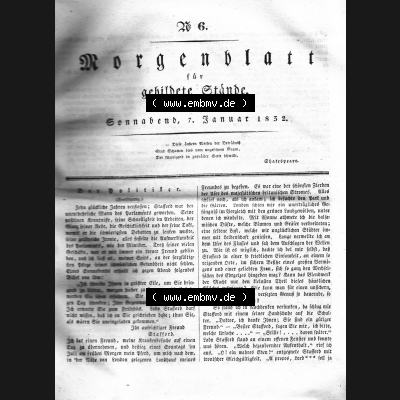 Morgenblatt 1832, 7 Januar, Nr. 6, Seite 21, Fortsetzung Der Politiker. Das Digitale Bild / Foto der relativ wertvollen „Morgenblatt für gebildete Stände“-Zeitschrift... Sammlung