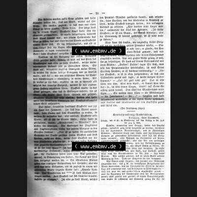Morgenblatt 1832, Dienstag, 10 Januar, Nr. 8, Seite 31, Korrespondenz Nachrichten. Das Digitale Bild / Foto der relativ wertvollen „Morgenblatt für... Sammlung