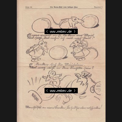 Die Rama-Post vom lustigen Fips, 1929, 1930, 5. Jahrgang, Nr. 7, Seite 54, Comic mit Mäusen und Küken. Die Digitalen JPG-Bilder der digitalisierten... Sammlung