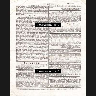 Augsburg 1831, 251, Donnerstag 8. September, Augsburger Abendzeitung Seite 1022 (1). Die Digitalen JPG-Bilder der digitalisierten Augsburger Zeitung aus dem Jahr... Sammlung