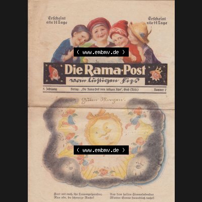 Die Rama-Post vom lustigen Fips, 1929, 1930, 5. Jahrgang, Nr. 7, Seite 49, Guten Morgen-Zeichnung. Die Digitalen JPG-Bilder der digitalisierten... Sammlung