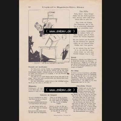 Meggendorfer-Blätter 1917, Nr. 1403, vom 15. November 1917 Seite 100, Kriegschronik der Meggendorfer-Blätter. Das Digitale Bild / Foto der relativ wertvollen... Sammlung