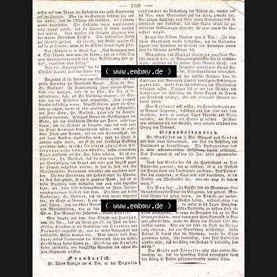 Augsburg 1832, Nro / Nr 346, Dienstag 11 Dezember, Augsburger Abendzeitung Seite 1383 (1). Die Digitalen JPG-Bilder der digitalisierten Augsburger Zeitung aus dem... Sammlung