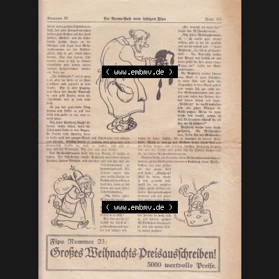 Die Rama-Post vom lustigen Fips, 1929, 1930, 5. Jahrgang, Nr. 22, Pützlipütz, Willi Damm - Kistritz, Seite 171. Die Digitalen JPG-Bilder... Sammlung