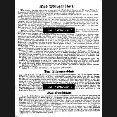 Morgenblatt für gebildete Leser 1845, Seite 2. Juni, Inhalt der Morgenblatt für Juni 1845. Das Digitale Bild / Foto einer Einzelseite der relativ wertvollen „Morgenblatt... Sammlung
