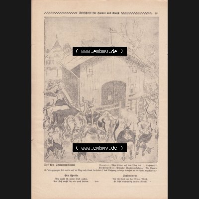 Meggendorfer-Blätter 1919, Nr. 1442, vom 15. August 1919 Seite 99, Vor dem Schmierentheater. Die Digitalen JPG-Bilder der digitalisierten Zeitschrift „Meggendorfer-Blätter“... Sammlung