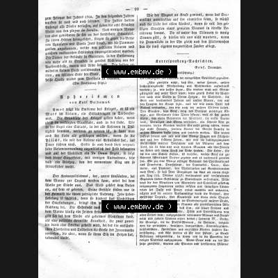 Morgenblatt 1832, Montag, 30. Januar, Nr. 25, Seite 99, Artikel Upborismen von Karl Baldamus und Korrespondenz Nachrichten. Das Digitale Bild / Foto... Sammlung