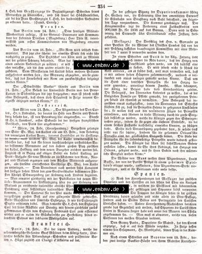 1838, Nr. 59, Mittwoch 28. Februar, Augsburger Abendzeitung Seite 234. Sammlung