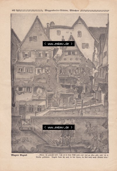Meggendorfer-Blätter 1919, Nr. 1442, vom 15. August 1919 Seite 102, Zeichnung, Magere Gegend Sammlung