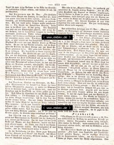 1832, 338, Montag 3. Dezember, Augsburger Abendzeitung Seite 1351. Sammlung