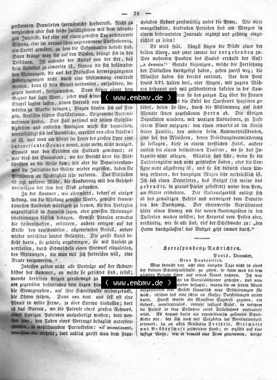 Morgenblatt 1832, Sonnabend, 21 Januar, Nr. 18, Seite 71, Vom Diemens Land und Die französische Deputiertenkammer. Sammlung