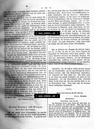 Morgenblatt 1832, 4 Januar, Nr. 3, Seite 11, Landzeichnungen nach Skizzen. Sammlung