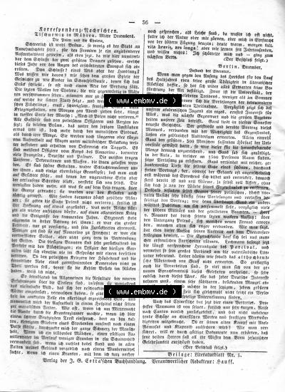 Morgenblatt 1832, Mittwoch, 11 Januar, Nr. 9, Seite 36, Korrespondenz Nachrichten. Sammlung