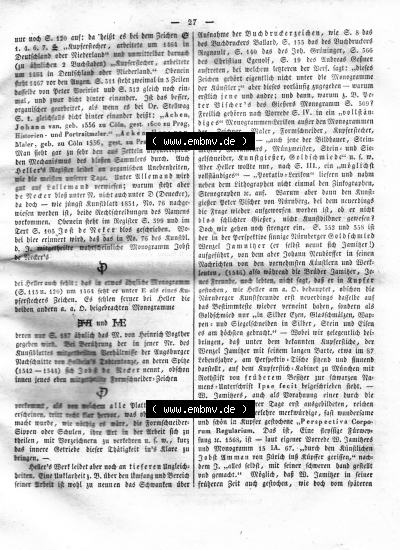 Morgenblatt 1832, Dienstag 24 Januar, Nr. 7, Seite 27, Kunst-Blatt, Monogrammen - Kunde. Sammlung