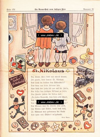 Die Rama-Post vom lustigen Fips, 1929, 1930, 5. Jahrgang, Nr. 22, Pützlipütz, Willi Damm - Kistritz, Seite 172, Die Rama-Post Sammlung