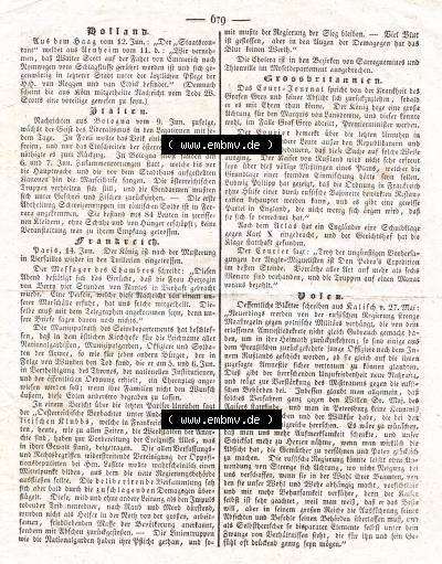 1832, 171, Dienstag 19. Juni, Augsburger Abendzeitung Seite 679. Sammlung