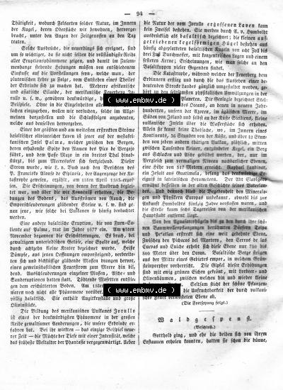Morgenblatt 1832, Sonnabend, 28 Januar, Nr. 24, Seite 94, Über das Alter der basaltischer Eruptionen. Sammlung