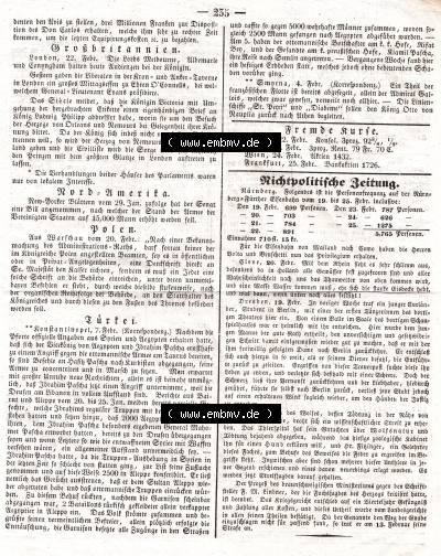 1838, Nr. 59, Mittwoch 28. Februar, Augsburger Abendzeitung Seite 235. Sammlung