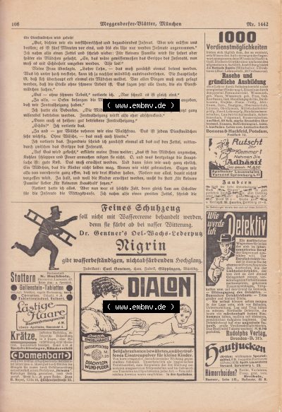 Meggendorfer-Blätter 1919, Nr. 1442, vom 15. August 1919 Seite 106, Feines Schuhzeug, Dienstmädchen gesucht Sammlung