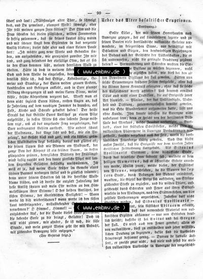 Morgenblatt 1832, Freitag, 27 Januar, Nr. 23, Seite 90, Waldgespenst Fortsetzung und Über das Alter der basaltischer Eruptionen. Sammlung
