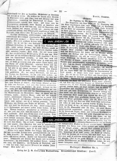 Morgenblatt 1832, Dienstag, 10 Januar, Nr. 8, Seite 32, Artikel Die Regierung den St. Simonisten gegenüber. Sammlung