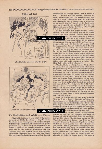 Meggendorfer-Blätter 1919, Nr. 1442, vom 15. August 1919 Seite 100, Früher und Heut, Fräulein haben aber einen reizenden Fuß Sammlung