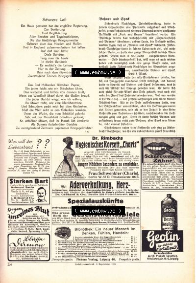 Meggendorfer-Blätter 1920, Nr. 1552, Seite 206, Schwere Last, Bohnen und Speck Sammlung