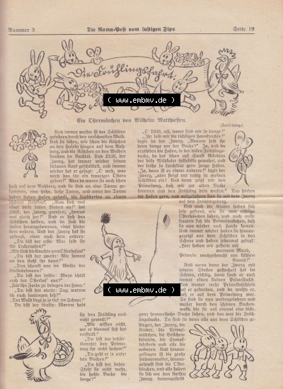 Die Rama-Post vom lustigen Fips, 1929, 1930, 5. Jahrgang, Nr. 3, Seite 19, Ein Ostermärchen, Frühling, Die Rama-Post Sammlung