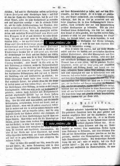 Morgenblatt 1832, Freitag, 13 Januar, Nr. 9, Seite 42, Phyologische Briefe von Fichte. Sammlung